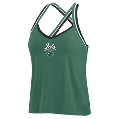 New York Jets WEAR by Erin Andrews Women's Cross Strap Tri-Blend Tank Top Green - NFL