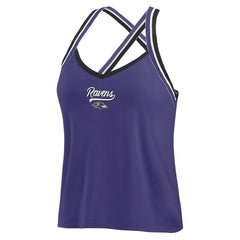 Baltimore Ravens WEAR by Erin Andrews Women's Cross Strap Tri-Blend Tank Top Purple - NFL