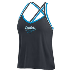 Carolina Panthers WEAR by Erin Andrews Women's Cross Strap Tri-Blend Tank Top Black - NFL