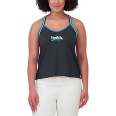 Carolina Panthers WEAR by Erin Andrews Women's Cross Strap Tri-Blend Tank Top Black - NFL