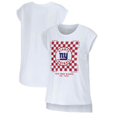 New York Giants WEAR by Erin Andrews Women's Checker Muscle Tank Top White - NFL