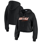 Cincinnati Bengals WEAR by Erin Andrews Women's Prime Cropped Pullover Hoodie Black - NFL