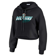 Miami Dolphins WEAR by Erin Andrews Women's Prime Cropped Pullover Hoodie Black - NFL
