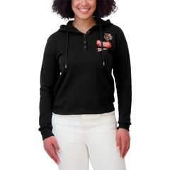 Cincinnati Bengals WEAR by Erin Andrews Women's Waffle-Knit Pullover Hoodie Black - NFL