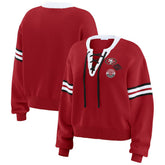 San Francisco 49ers WEAR by Erin Andrews Women's Lace-Up Sweater Scarlet - NFL