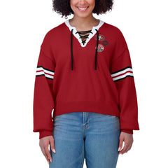 San Francisco 49ers WEAR by Erin Andrews Women's Lace-Up Sweater Scarlet - NFL