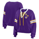 Minnesota Vikings WEAR by Erin Andrews Women's Lace-Up Sweater Purple - NFL