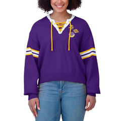Minnesota Vikings WEAR by Erin Andrews Women's Lace-Up Sweater Purple - NFL