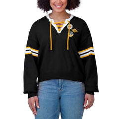 Pittsburgh Steelers WEAR by Erin Andrews Women's Lace-Up Sweater Black - NFL