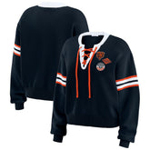 Chicago Bears WEAR by Erin Andrews Women's Lace-Up Sweater Navy - NFL
