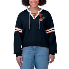Chicago Bears WEAR by Erin Andrews Women's Lace-Up Sweater Navy - NFL