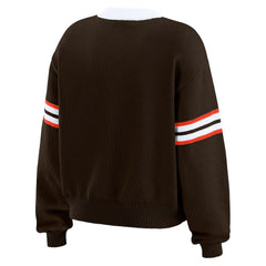 Cleveland Browns WEAR by Erin Andrews Women's Lace-Up Sweater Brown - NFL