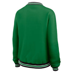 New York Jets WEAR by Erin Andrews Women's Oversized Long Sleeve V-Neck Sweatshirt Green - NFL