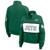 New York Jets WEAR by Erin Andrews Women's Quarter-Zip Jacket Green - NFL