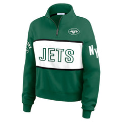 New York Jets WEAR by Erin Andrews Women's Quarter-Zip Jacket Green - NFL