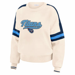 Tennessee Titans WEAR by Erin Andrews Women's Stripe Pullover Sweater Cream - NFL