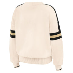 New Orleans Saints WEAR by Erin Andrews Women's Stripe Pullover Sweater Cream - NFL