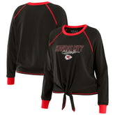 Kansas City Chiefs WEAR by Erin Andrews Women's Tie-Front Long Sleeve T-Shirt Black - NFL