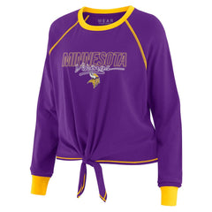 Minnesota Vikings WEAR by Erin Andrews Women's Tie-Front Long Sleeve T-Shirt Purple - NFL