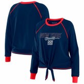 New York Giants WEAR by Erin Andrews Women's Tie-Front Long Sleeve T-Shirt Royal - NFL