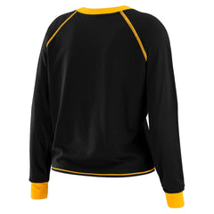 Pittsburgh Steelers WEAR by Erin Andrews Women's Tie-Front Long Sleeve T-Shirt Black - NFL