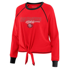 San Francisco 49ers WEAR by Erin Andrews Women's Tie-Front Long Sleeve T-Shirt Scarlet - NFL