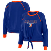 Denver Broncos WEAR by Erin Andrews Women's Tie-Front Long Sleeve T-Shirt Royal - NFL