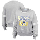 Los Angeles Rams WEAR by Erin Andrews Women's Cropped Pullover Sweatshirt Heather Gray - NFL