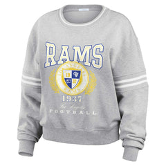 Los Angeles Rams WEAR by Erin Andrews Women's Cropped Pullover Sweatshirt Heather Gray - NFL