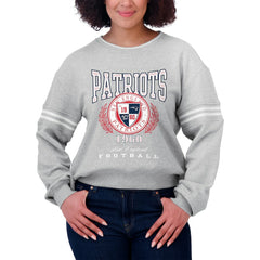 New England Patriots WEAR by Erin Andrews Women's Pullover Sweatshirt Heather Gray - NFL