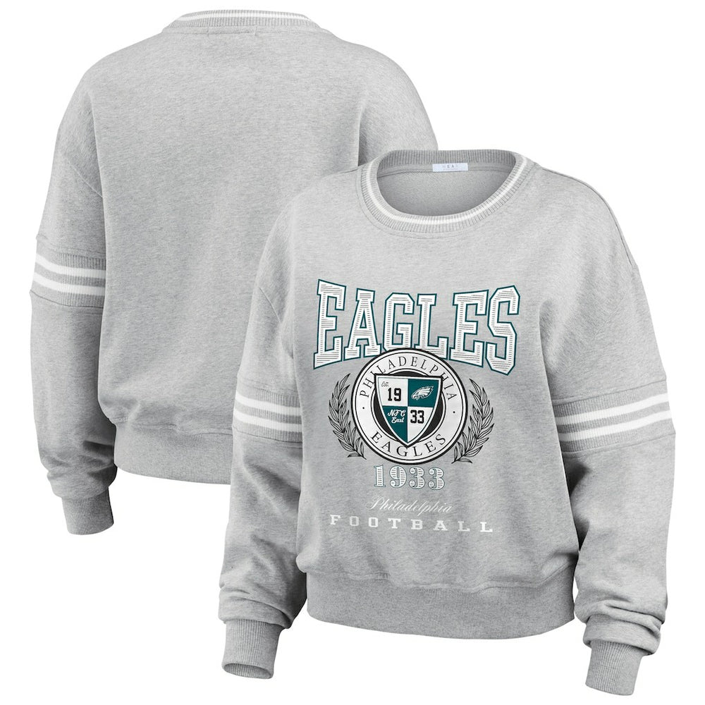 Philadelphia Eagles WEAR by Erin Andrews Women's Pullover Sweatshirt Heather Gray - NFL
