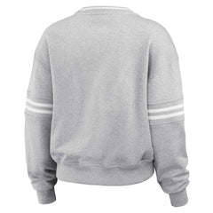 Houston Texans WEAR by Erin Andrews Women's Cropped Pullover Sweatshirt Heather Gray - NFL