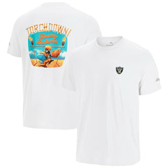 Las Vegas Raiders Sport Torchdown Graphic T-Shirt White - Tommy Bahama