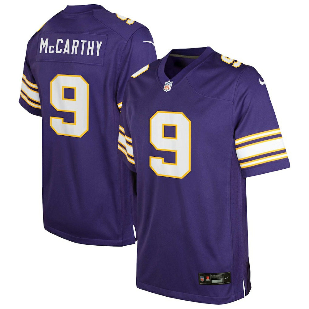 J.J. McCarthy Minnesota Vikings Youth Game Jersey Purple - Nike