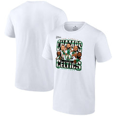 Fanatics - Boston Celtics 2024 NBA Finals Champions Pull Up Jumper Caricature T-Shirt - White