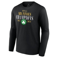 Fanatics - Boston Celtics 2024 NBA Finals Champions Fade Away Jumper Roster Signature Long Sleeve T-Shirt - Black