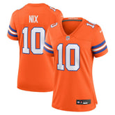 Bo Nix Denver Broncos Women's Mile High Collection 1977 Throwback Player Game Jersey Orange - Nike