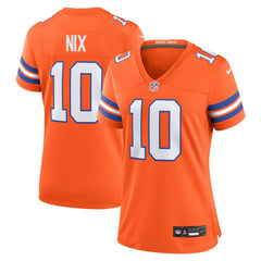 Bo Nix Denver Broncos Women's Mile High Collection 1977 Throwback Player Game Jersey Orange - Nike