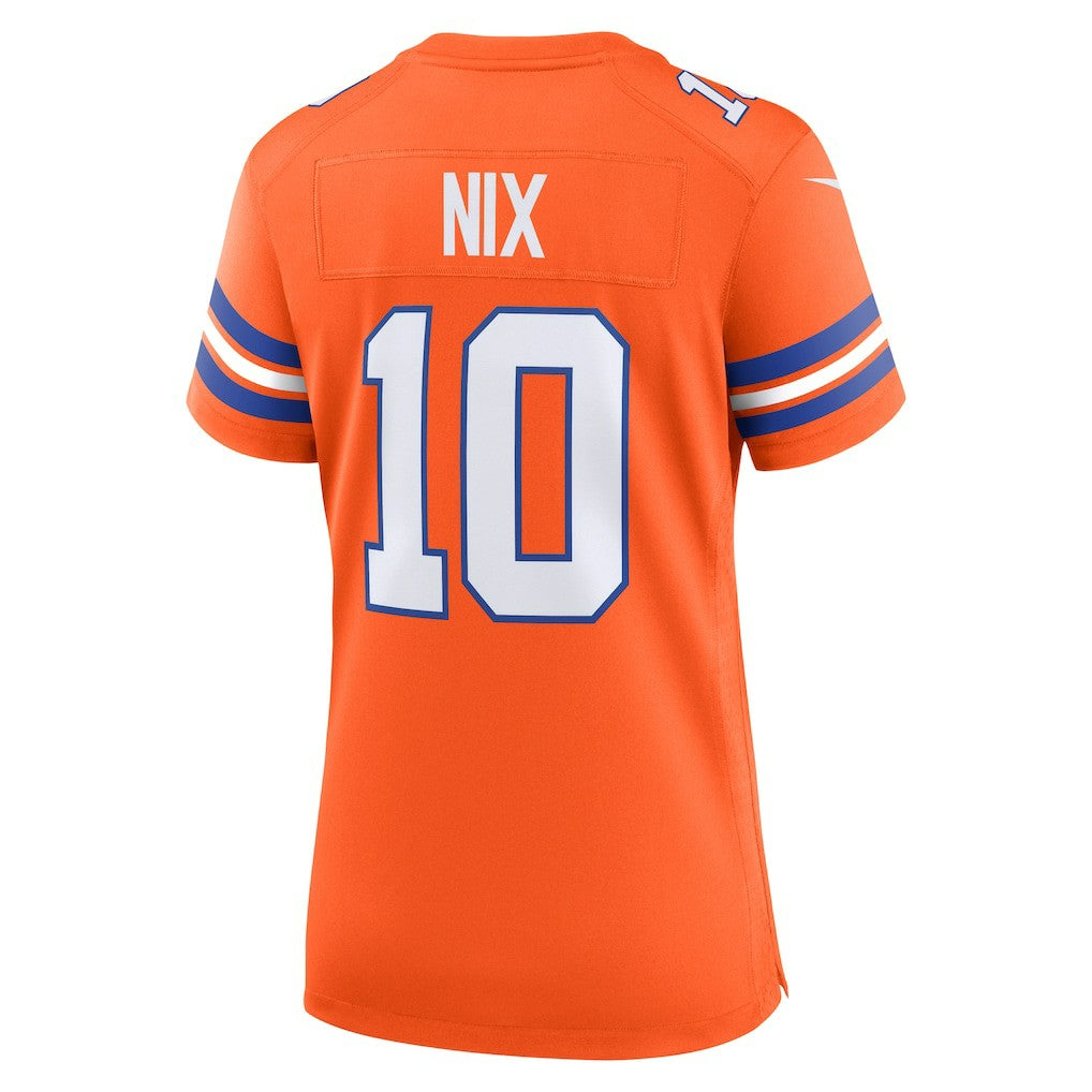 Bo Nix Denver Broncos Women's Mile High Collection 1977 Throwback Player Game Jersey - Orange | NFL Jerseys