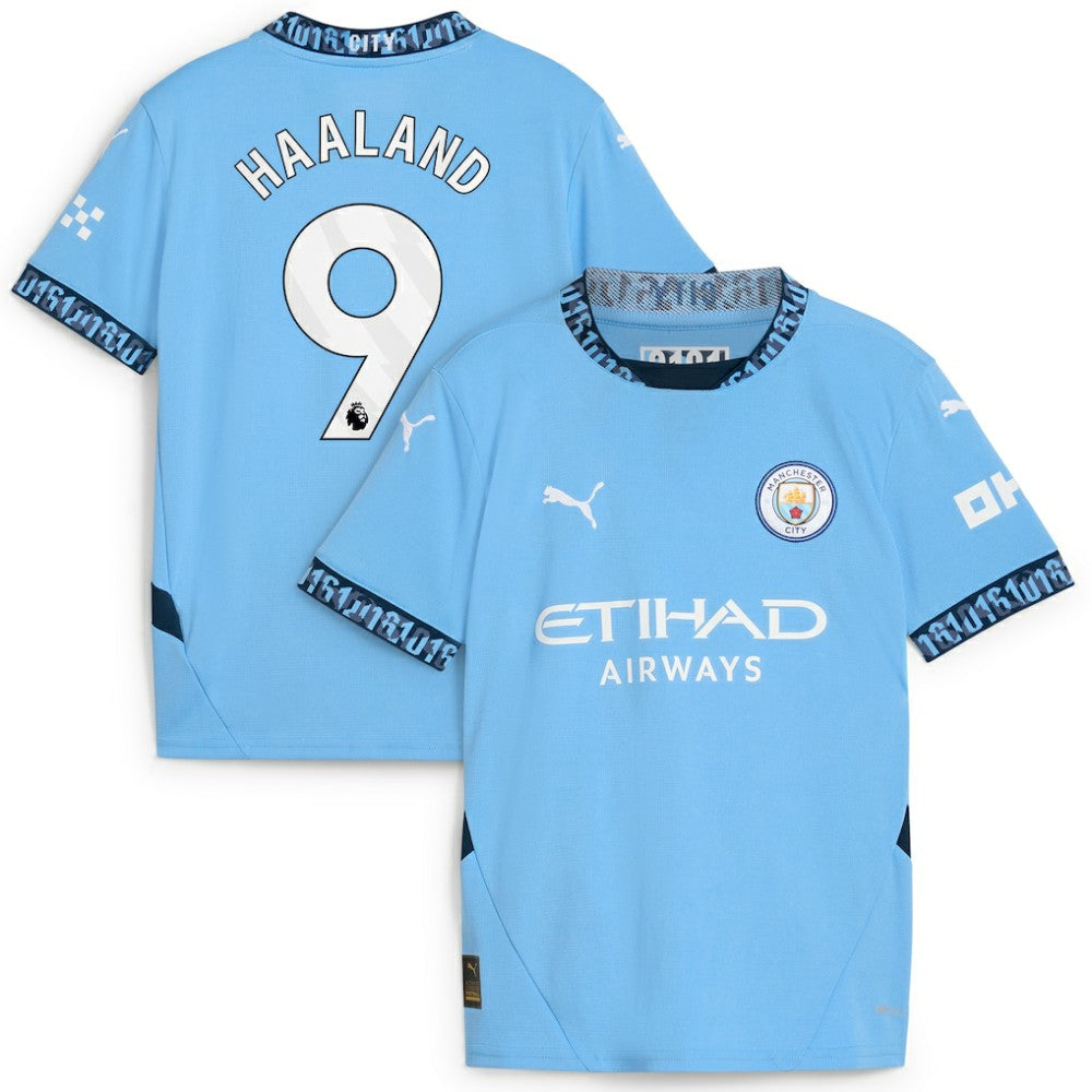 Puma Erling Haaland Manchester City Youth 2024/25 Home Replica Player Jerseys - Light Blue