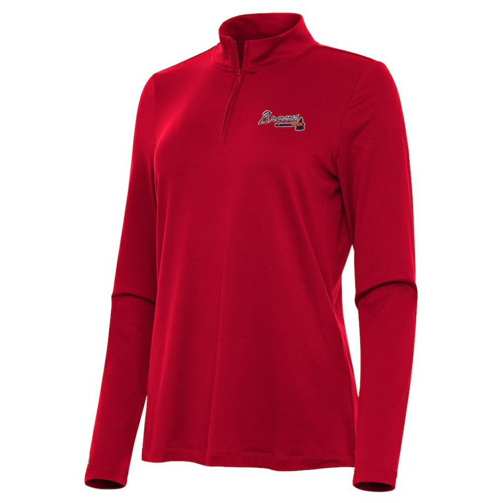 Atlanta Braves Antigua Women's Reprocess Quarter-Zip Top - Red Online
