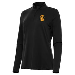 San Diego Padres Antigua Women's Reprocess Quarter-Zip Top - Black Near Me