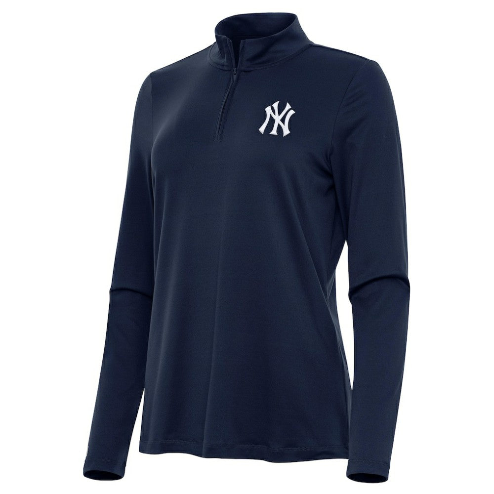 New York Yankees Antigua Women's Reprocess Quarter-Zip Top - Navy Clearance