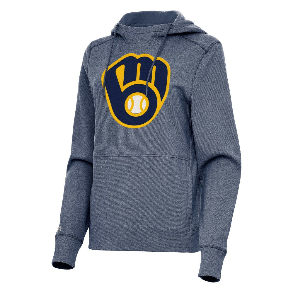Milwaukee Brewers Antigua Women's Justice Pullover Hoodie On Sale