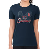 St. Louis Cardinals G-III 4Her by Carl Banks Women's Super-Slim Fit Lightweight Leopard Heart T-Shirt Clearance
