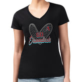 Arizona Diamondbacks G-III 4Her by Carl Banks Women's Super-Slim Fit Lightweight Leopard Heart V-Neck T-Shirt Clearance