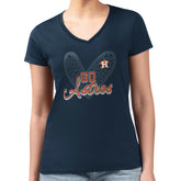 Houston Astros G-III 4Her by Carl Banks Women's Super-Slim Fit Lightweight Leopard Heart V-Neck T-Shirt On Sale