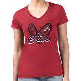 Atlanta Braves G-III 4Her by Carl Banks Women's Super-Slim Fit Lightweight Leopard Heart V-Neck T-Shirt Near Me