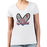 Philadelphia Phillies G-III 4Her by Carl Banks Women's Super-Slim Fit Lightweight Leopard Heart V-Neck T-Shirt On Sale