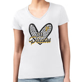 Pittsburgh Pirates G-III 4Her by Carl Banks Women's Super-Slim Fit Lightweight Leopard Heart V-Neck T-Shirt Clearance